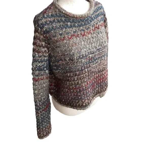 Zara Knit Neutral Cropped Sweater - Picture 2 of 4